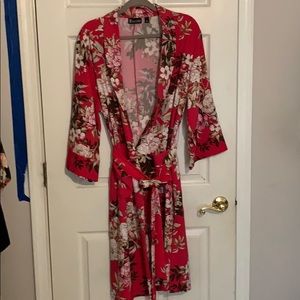 New York & Company Floral Print Kimono